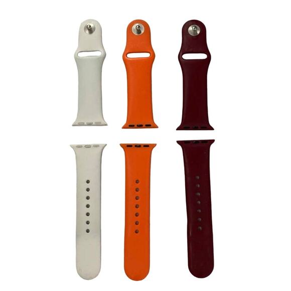 Apple Watch 40mm Sport Band Bundle - 3 - Orange, White, Maroon - Picture 1 of 13